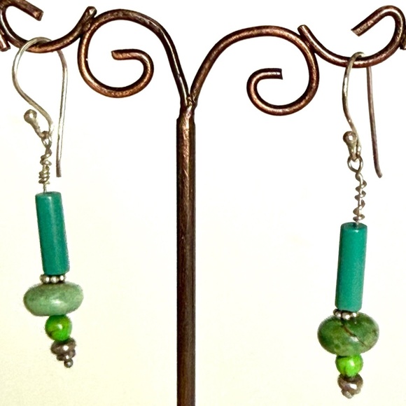 New handmade Sterling Silver and Turquoise earrings - Picture 1 of 6